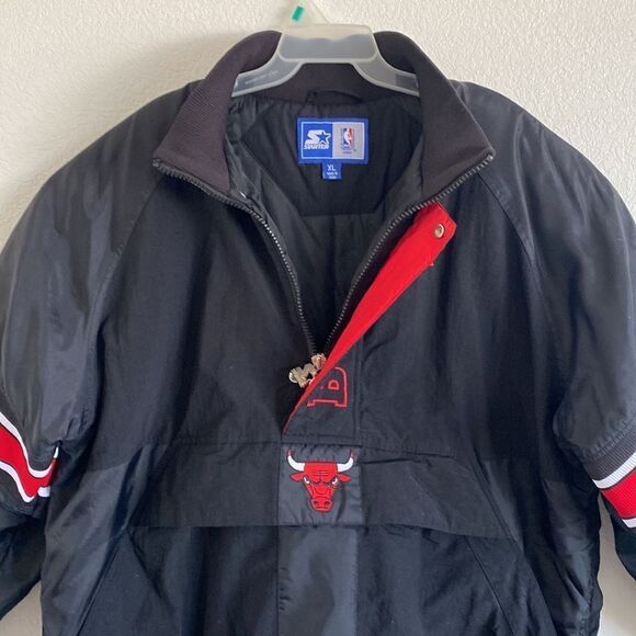 STARTER Men’s Black Insulated Chicago Bulls Jacket Size XL - Picture 6 of 11
